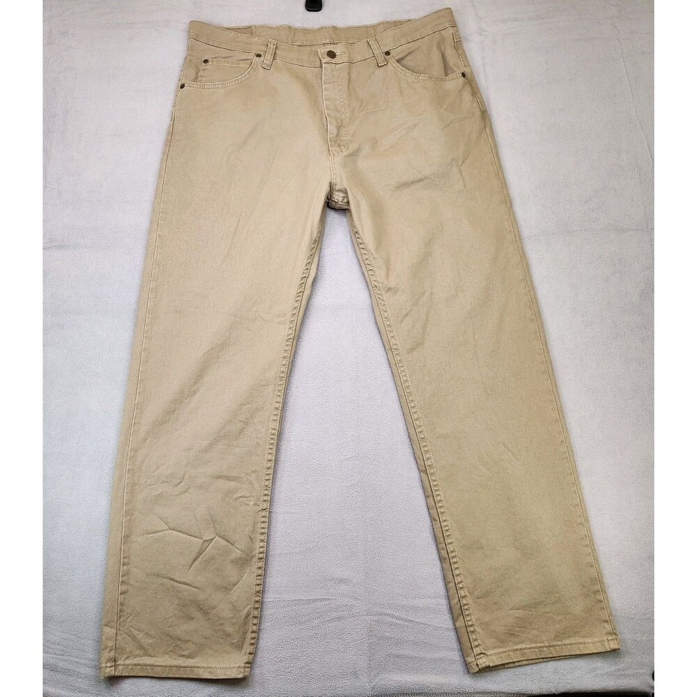 NWT Wrangler Five Star Heritage Jeans Men's 38x32 Beige Regular Fit Straight